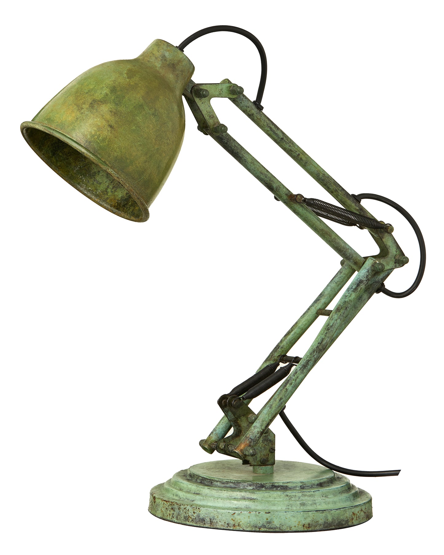 Handmade Patina Metal Desk Lamp: Industrial Vintage Style