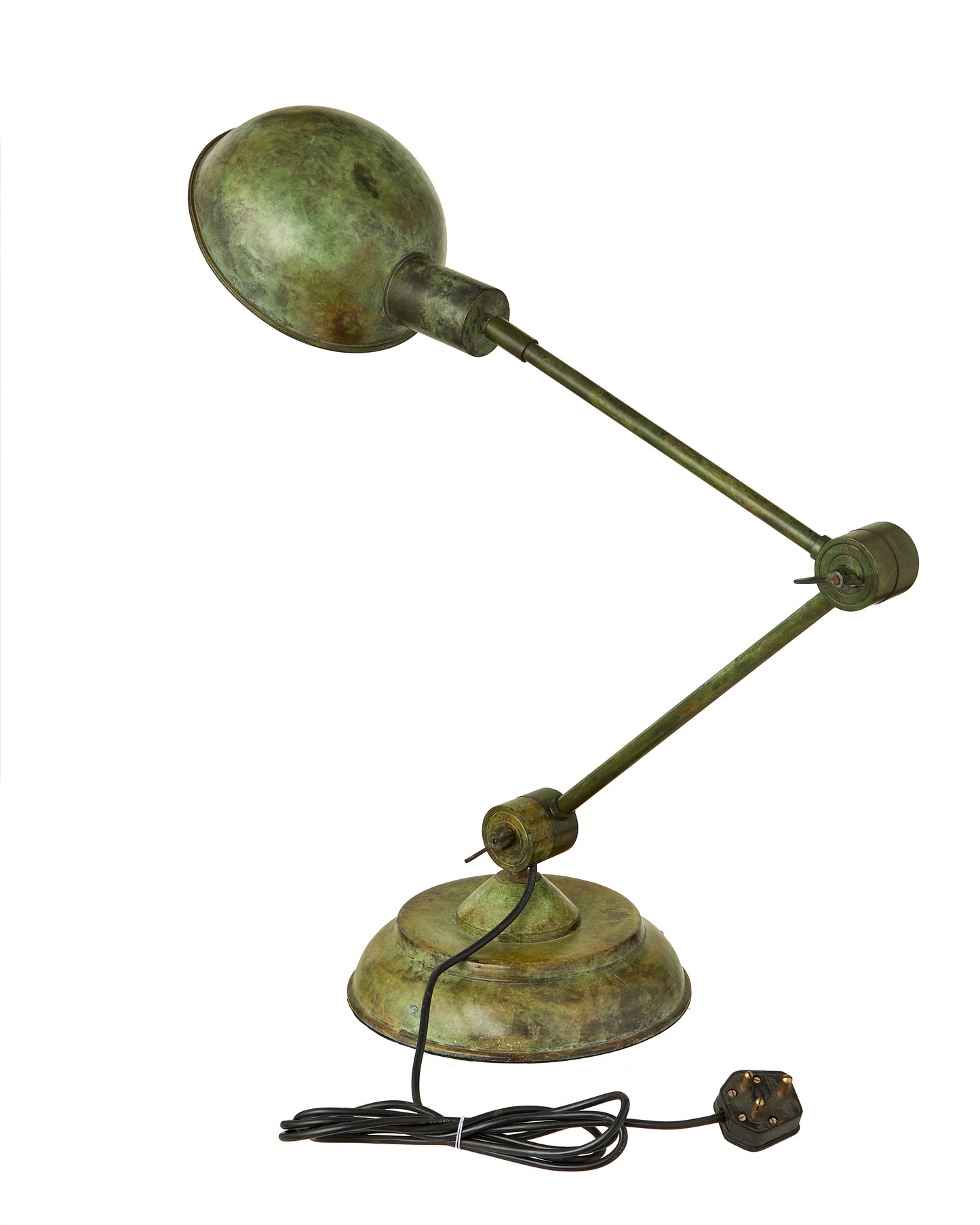 Handmade Patina Dome Lamp: Industrial Steampunk Desk Light
