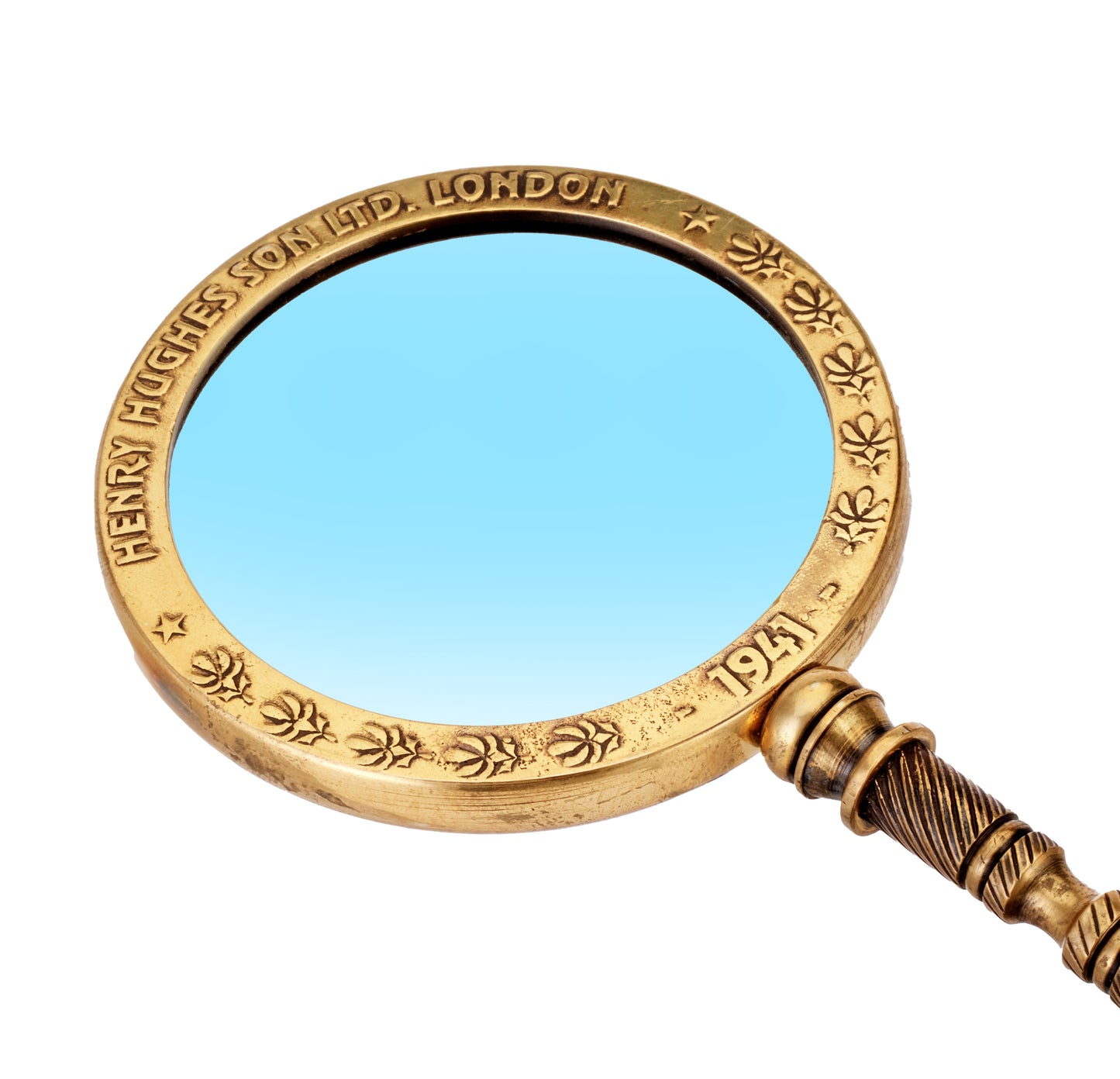 Antique Golden Magnifying Glass: 10" 4X Lens, Vintage Detective Style