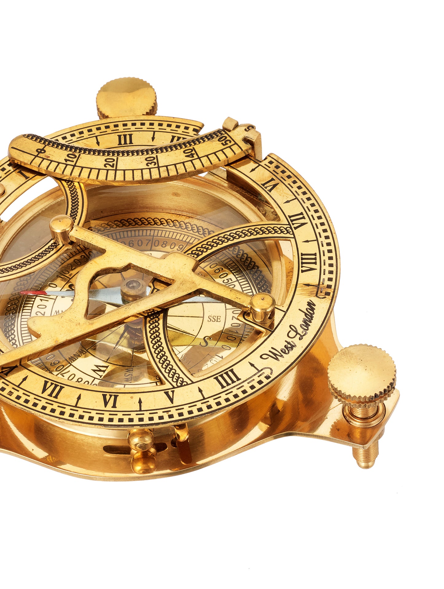 Brass Sundial Compass: Personalized Engraved Gift, only compass