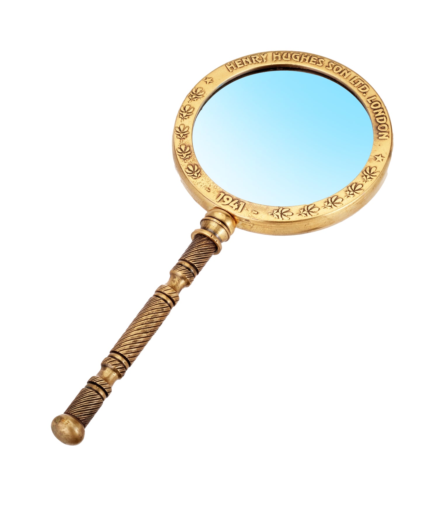 Antique Golden Magnifying Glass: 10" 4X Lens, Vintage Detective Style