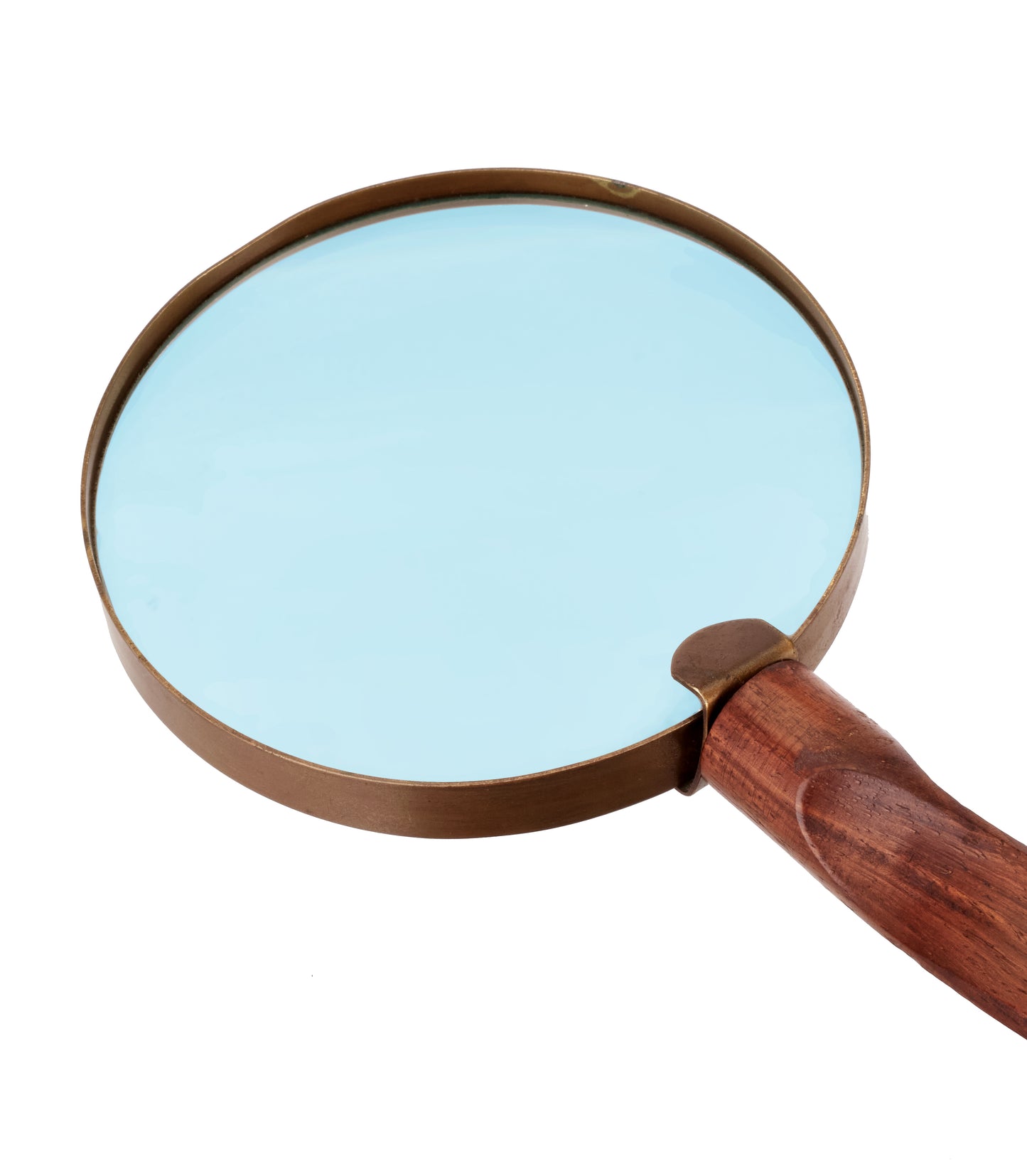 Antique Golden Magnifying Glass: 10" 4X Lens, Vintage Detective Style with wooden stand