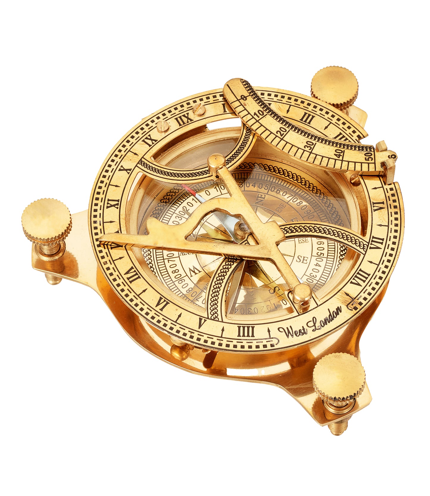 Brass Sundial Compass: Personalized Engraved Gift, only compass