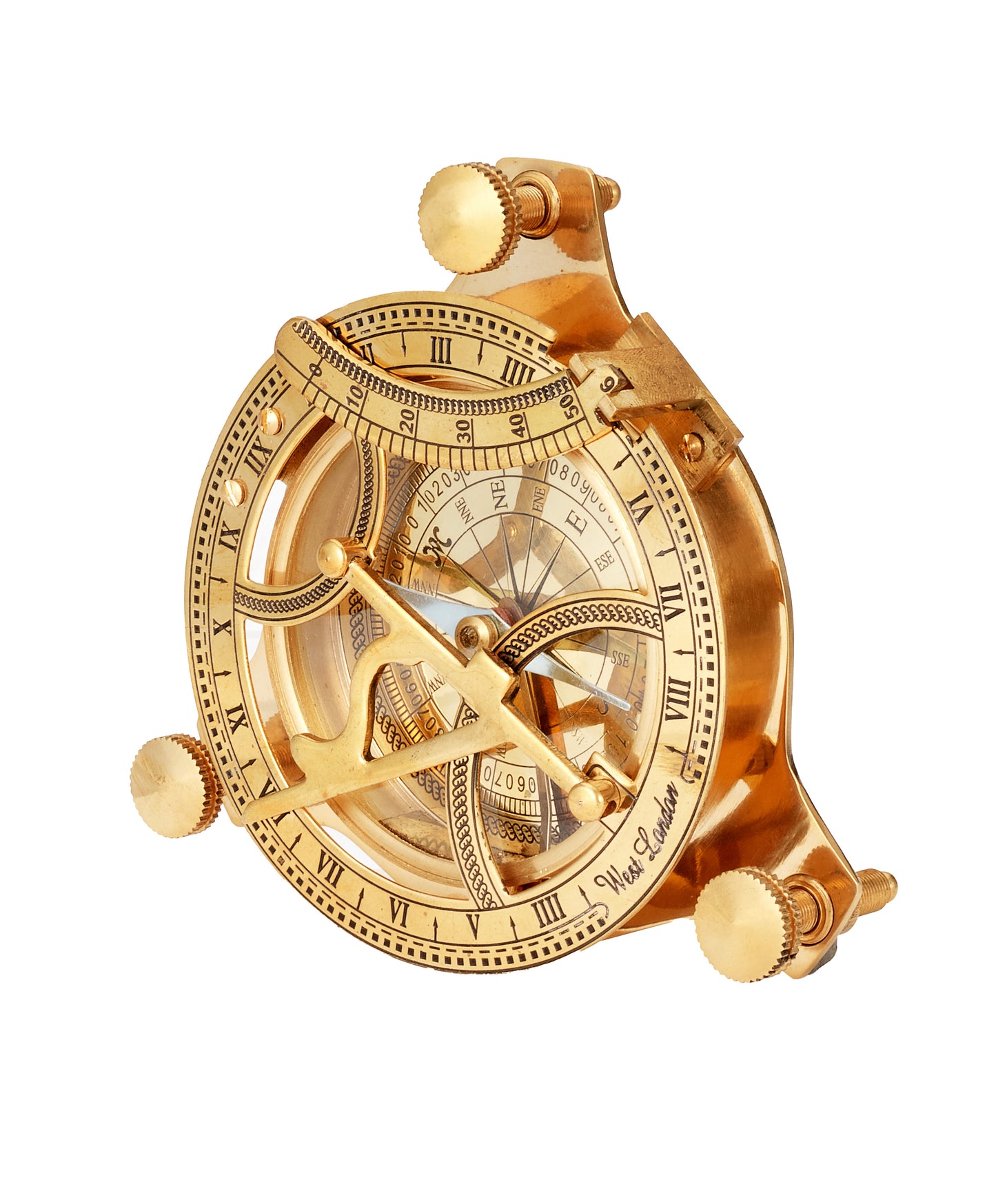 Brass Sundial Compass: Personalized Engraved Gift, only compass