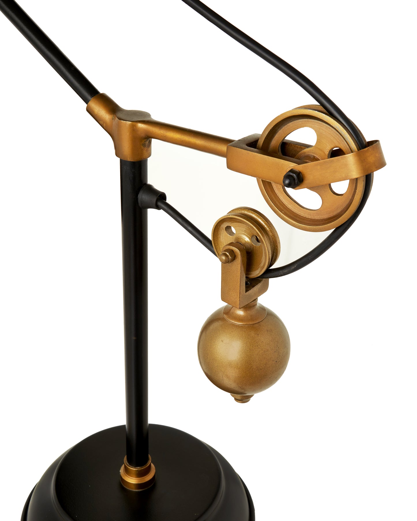 Brass Pulley Desk Lamp: Vintage Industrial Steampunk Clamp Light