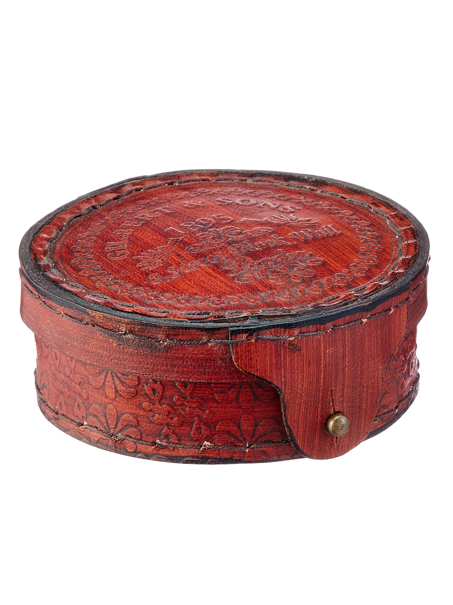 Personalized 40th Anniversary Compass: Engraved Brass with Ruby Leather Case