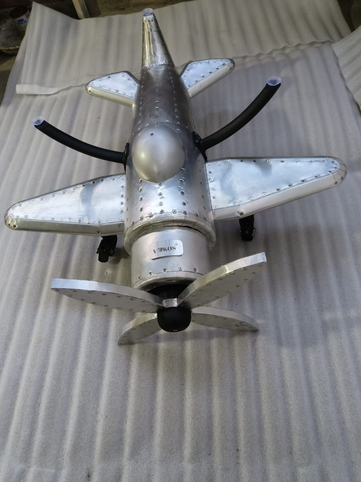 The Falcon – Handmade Aviator Airplane Coffee Table | Functional Aviation Art with Glass Top by VOKOS