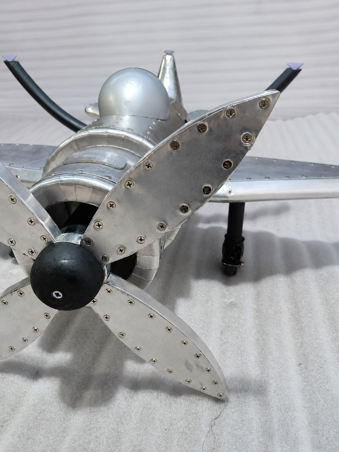 The Falcon – Handmade Aviator Airplane Coffee Table | Functional Aviation Art with Glass Top by VOKOS