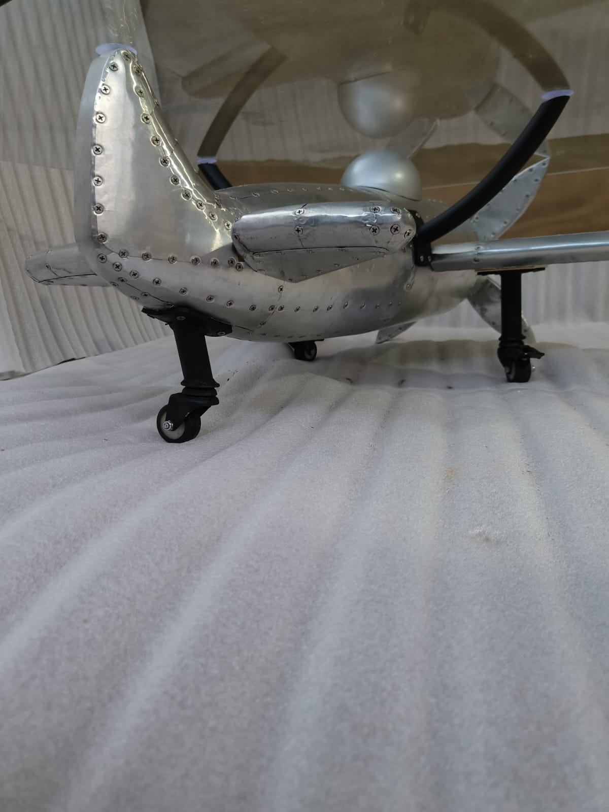 The Falcon – Handmade Aviator Airplane Coffee Table | Functional Aviation Art with Glass Top by VOKOS