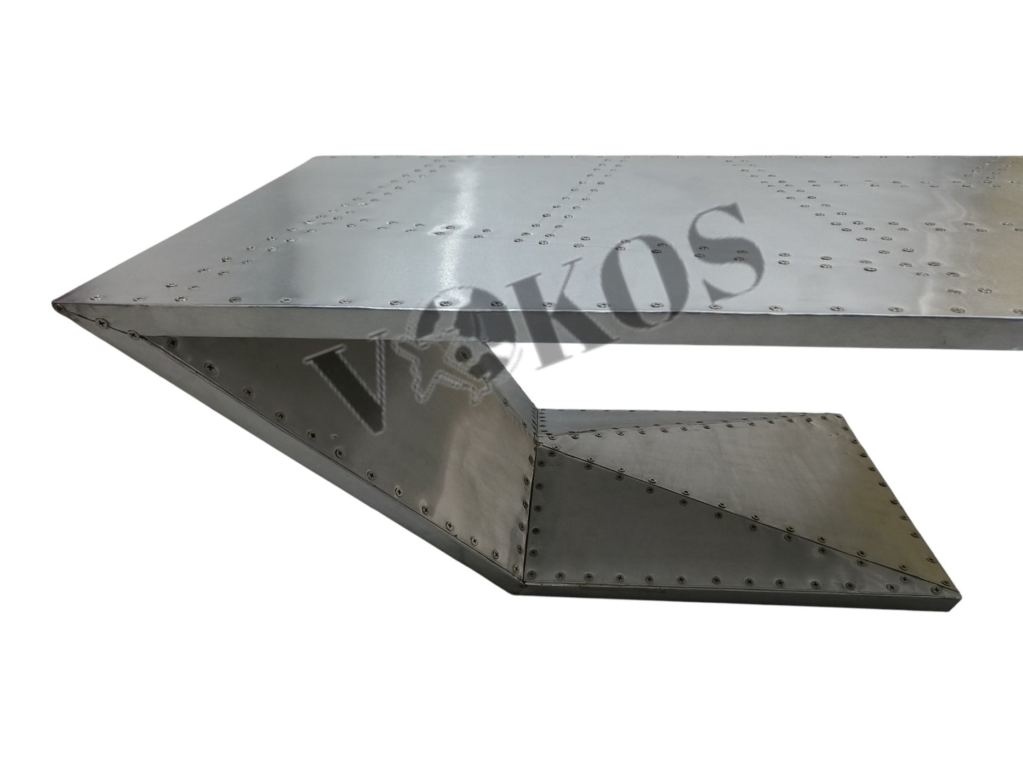 Aviator Aluminum Z-Shape Center Table – Handcrafted Industrial Coffee Table (40" Length)