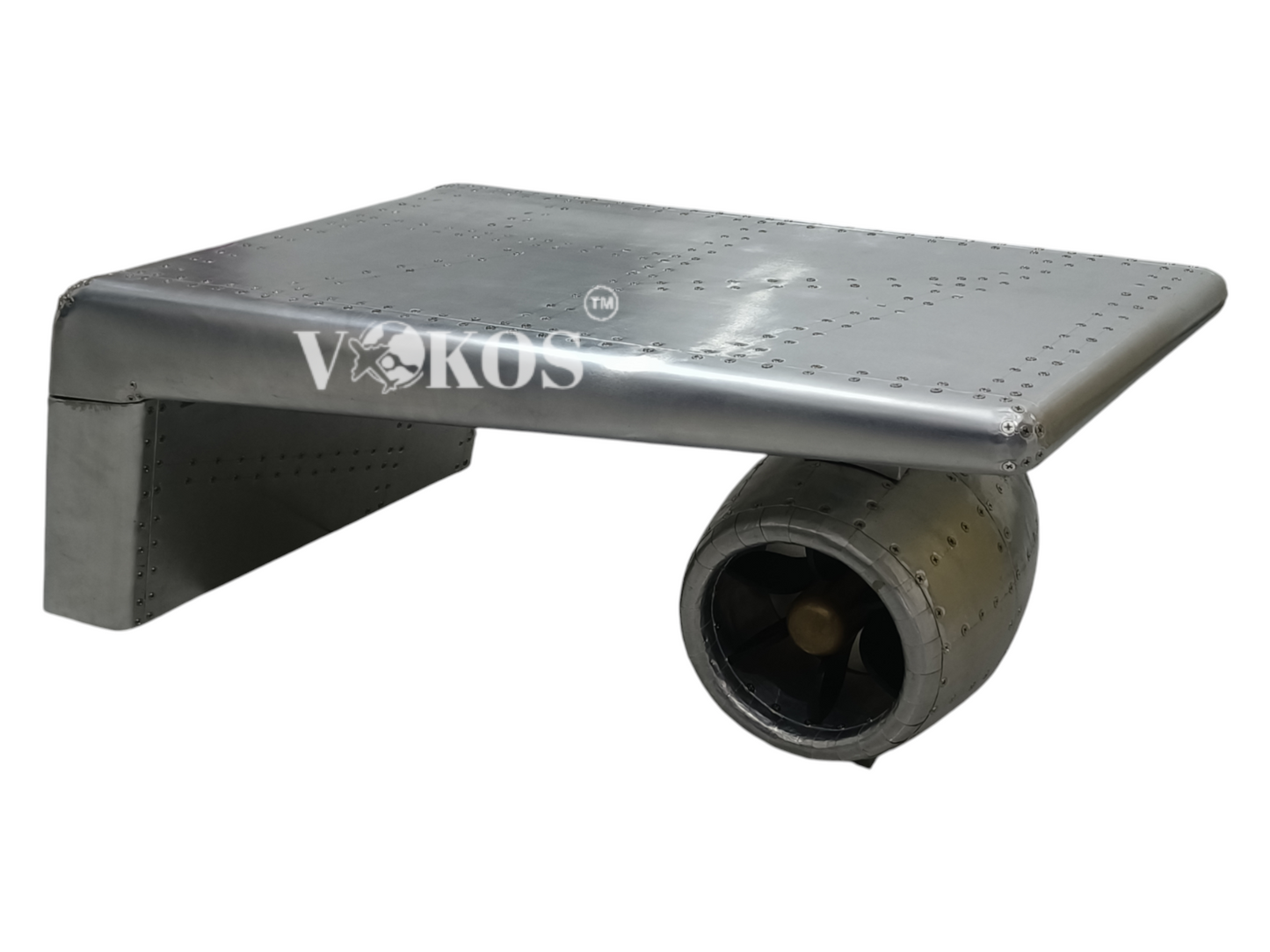 Aviator Airplane Wing Coffee Table with Engine Base – Handcrafted Aluminum Industrial Furniture (Unique Designer Piece)