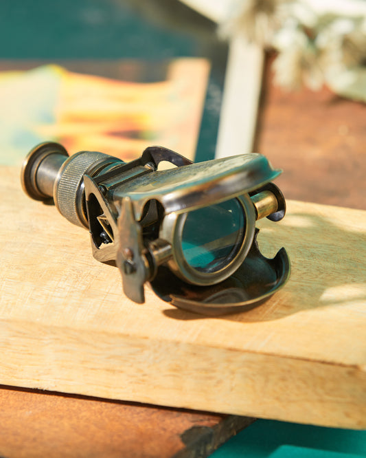Vintage Brass Monocular with Flip Cover – Antique Collectible Spyglass for Home Décor